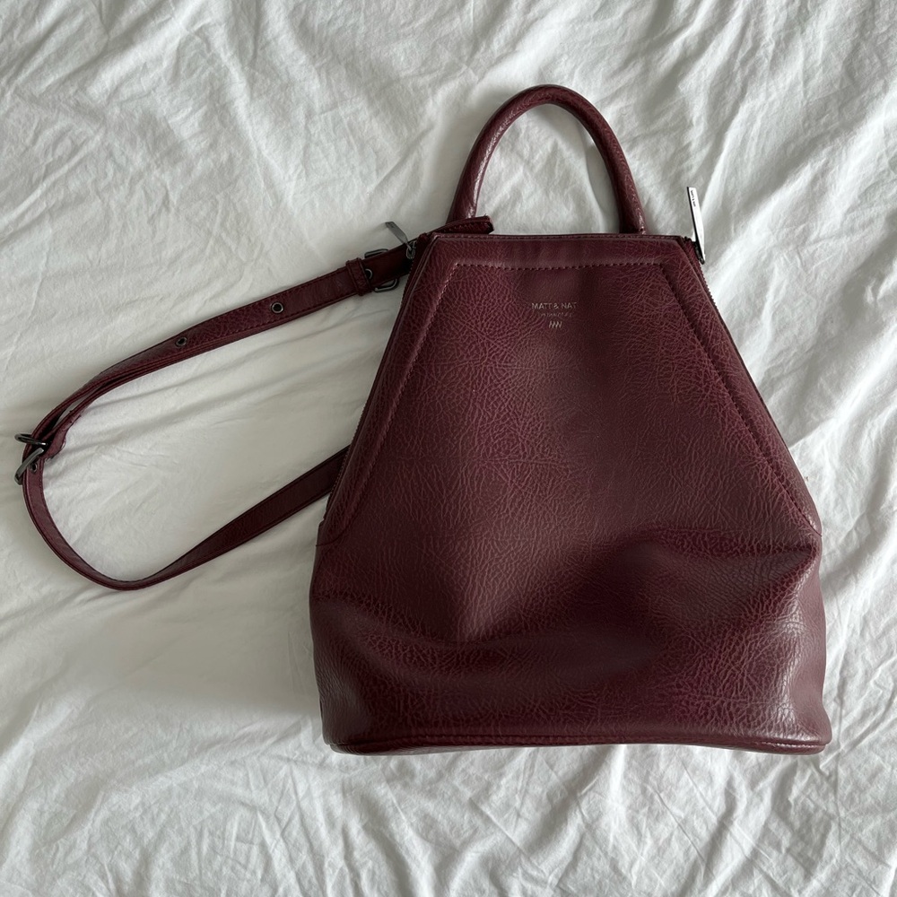 Matt & Nat Burgundy Leather purse - Vegan